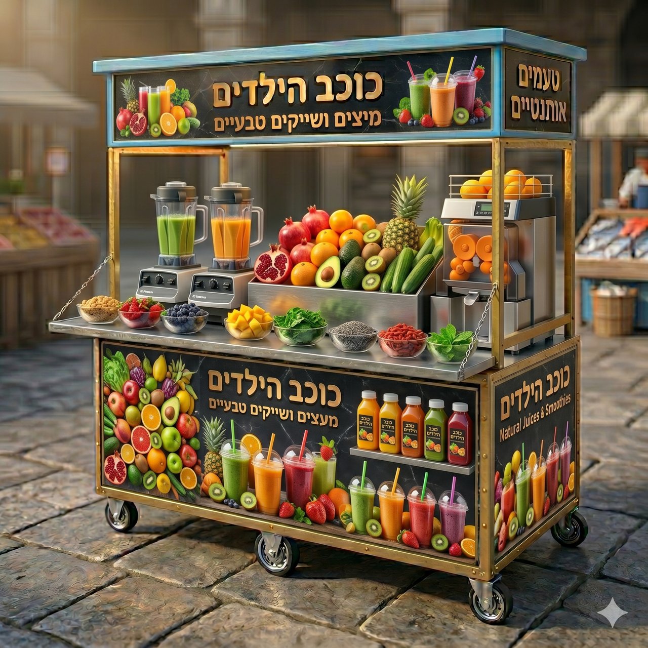 דוכן שייקים ומיצים